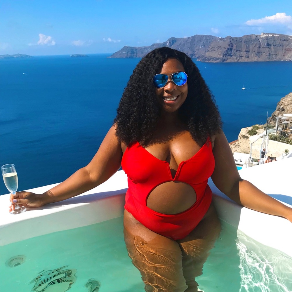 Red Cut Out Swimsuit